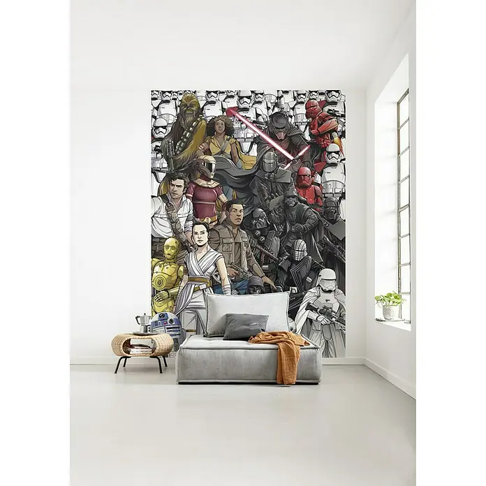 Komar Star Wars Fototapete Retro Cartoon - 4 -tlg., B x H: 200 x 280 cm, Vlies - Stimmungsaufnahme