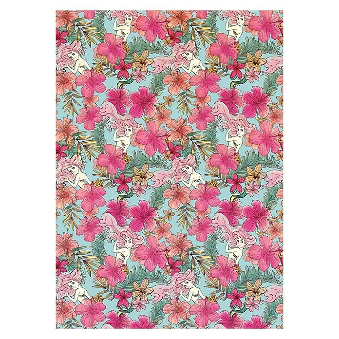 Komar Disney Edition 4 Fototapete Ariel Pink Flower - 4 -tlg., B x H: 200 x 280 cm, Vlies - Vorderansicht