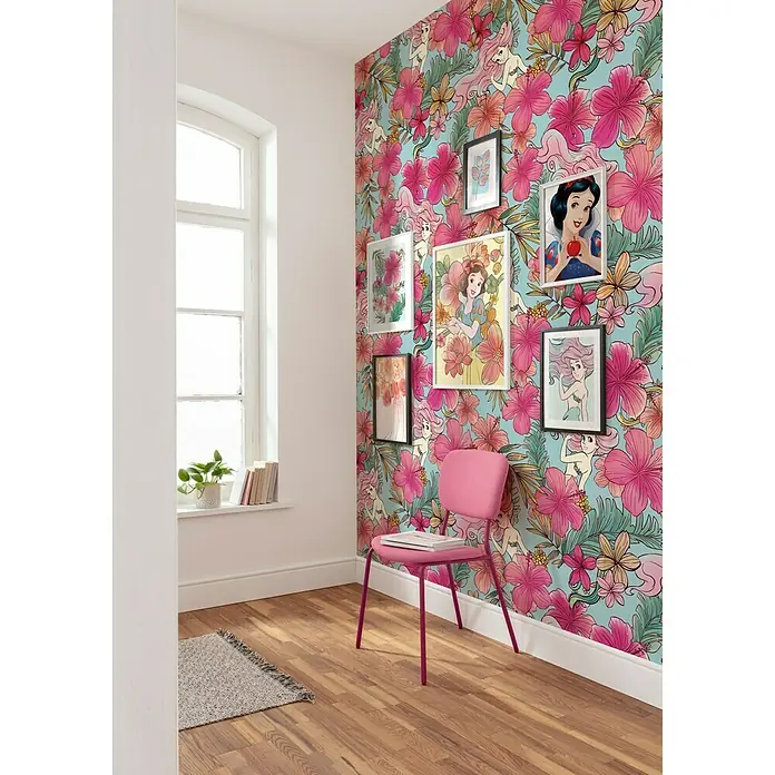 Komar Disney Edition 4 Fototapete Ariel Pink Flower - 4 -tlg., B x H: 200 x 280 cm, Vlies - Stimmungsaufnahme