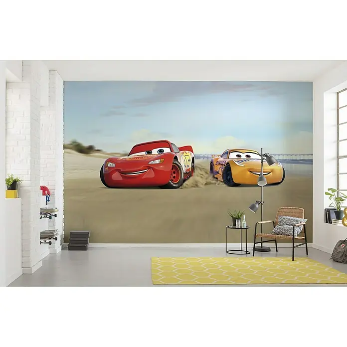 Komar Disney Edition 4 Fototapete Cars Beach Race - 8 -tlg., B x H: 368 x 254 cm, Papier - Stimmungsaufnahme