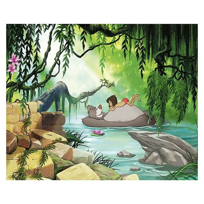 Komar Disney Edition 4 Fototapete Jungle Book Swimming with Baloo - 8 -tlg., B x H: 368 x 254 cm, Papier - Vorderansicht