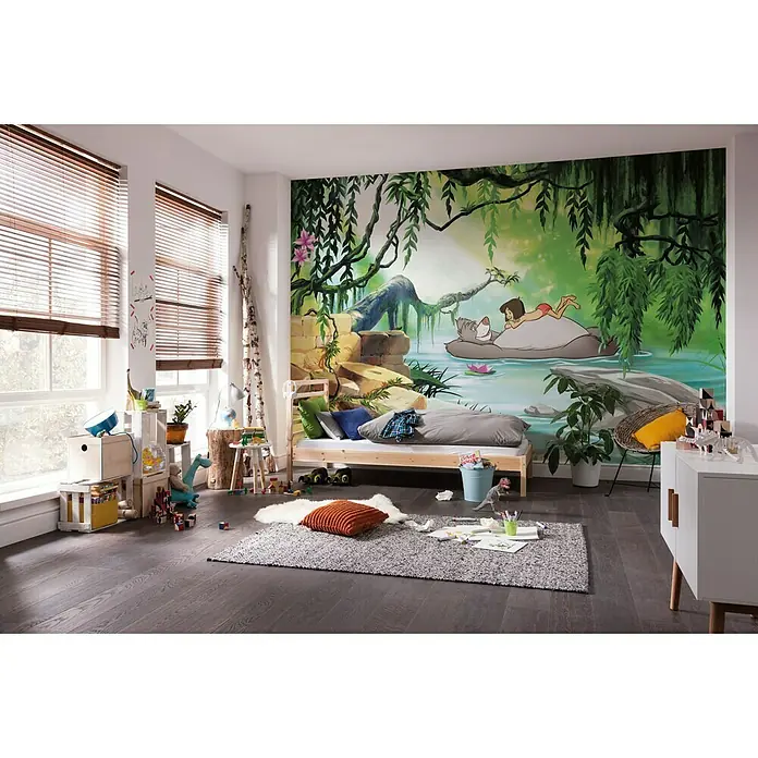 Komar Disney Edition 4 Fototapete Jungle Book Swimming with Baloo - 8 -tlg., B x H: 368 x 254 cm, Papier - Stimmungsaufnahme