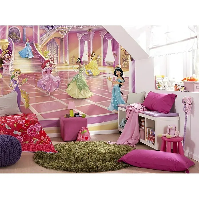 Komar Disney Edition 4 Fototapete Princess Glitzerparty - 8 -tlg., B x H: 368 x 254 cm, Papier - Stimmungsaufnahme