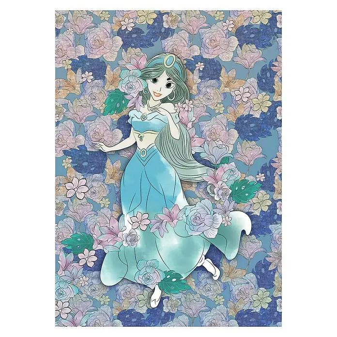 Komar Disney Edition 4 Fototapete Jasmin Colored Flowers - 4 -tlg., B x H: 200 x 280 cm, Vlies - Vorderansicht