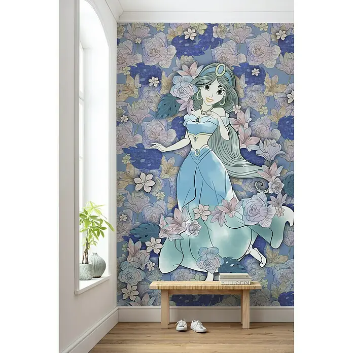 Komar Disney Edition 4 Fototapete Jasmin Colored Flowers - 4 -tlg., B x H: 200 x 280 cm, Vlies - Stimmungsaufnahme