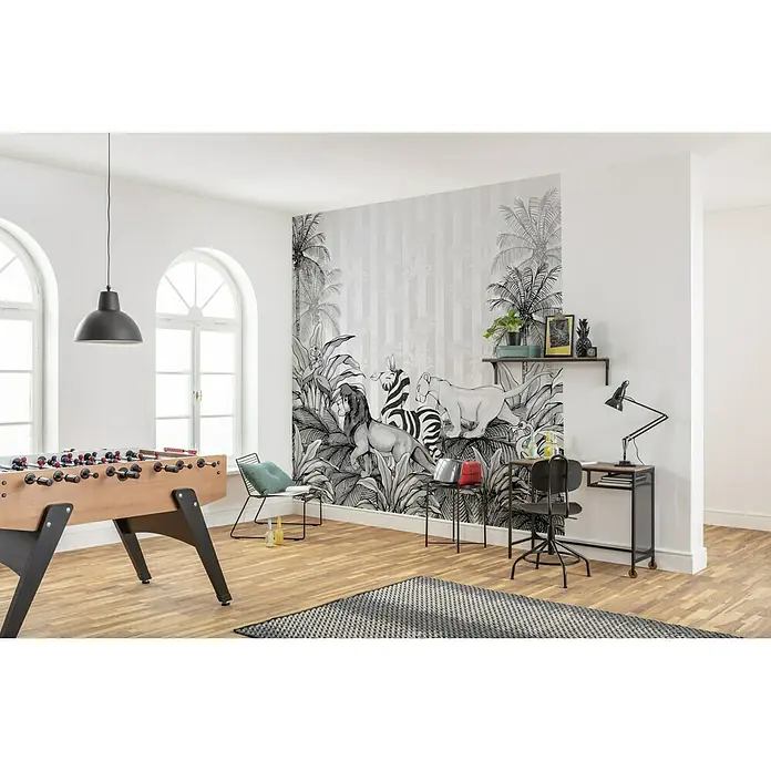Komar Disney Edition 4 Fototapete Lion King Monochrome - 6 -tlg., B x H: 300 x 280 cm, Vlies - Stimmungsaufnahme