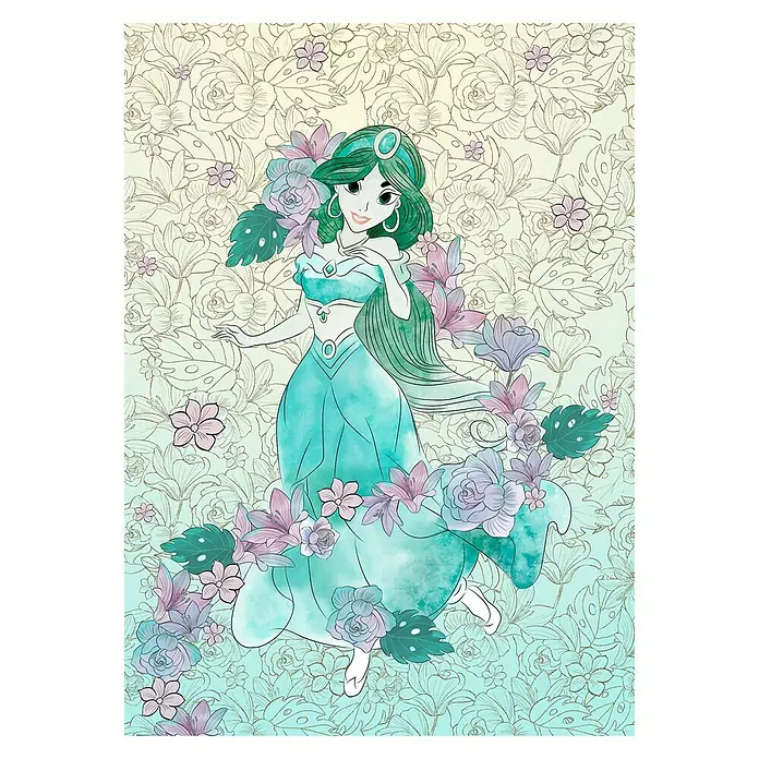 Komar Disney Edition 4 Fototapete Jasmin Pale Flowers - 4 -tlg., B x H: 200 x 280 cm, Vlies - Vorderansicht