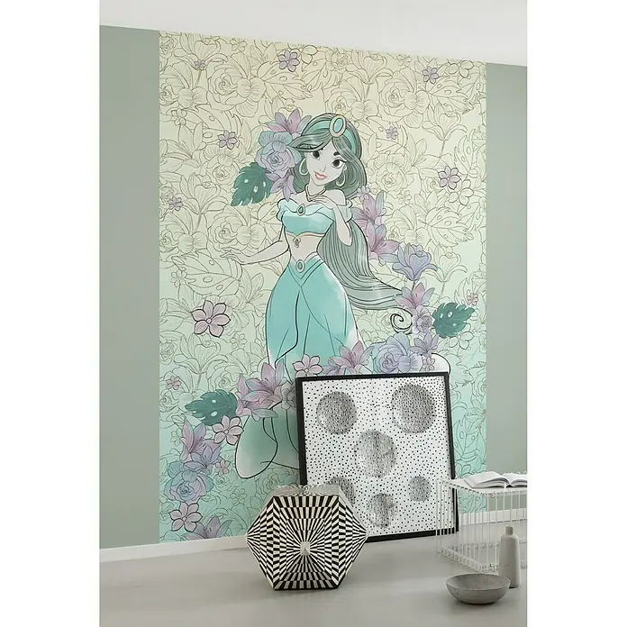 Komar Disney Edition 4 Fototapete Jasmin Pale Flowers - 4 -tlg., B x H: 200 x 280 cm, Vlies - Stimmungsaufnahme
