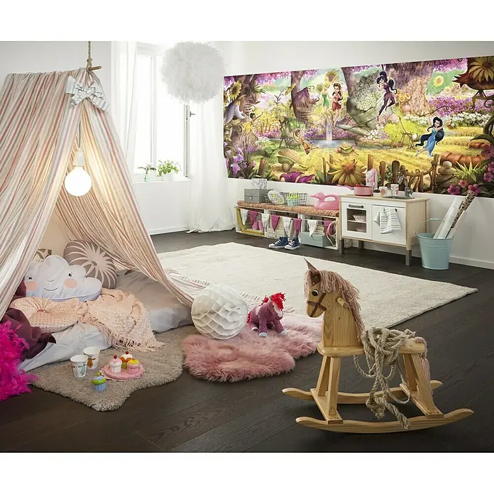 Komar Disney Edition 4 Fototapete Fairies Forest - 4 -tlg., B x H: 368 x 127 cm, Papier - Stimmungsaufnahme