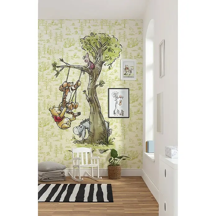 Komar Disney Edition 4 Fototapete Winnie Pooh in the Wood - 4 -tlg., B x H: 200 x 280 cm, Vlies - Stimmungsaufnahme