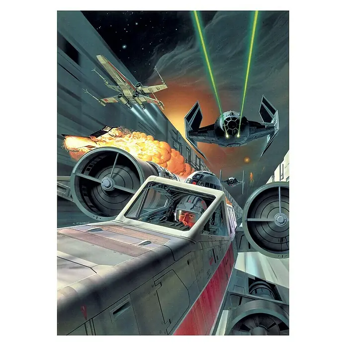 Komar Star Wars Fototapete Death Star Trench Run - 4 -tlg., B x H: 200 x 280 cm, Vlies - Vorderansicht