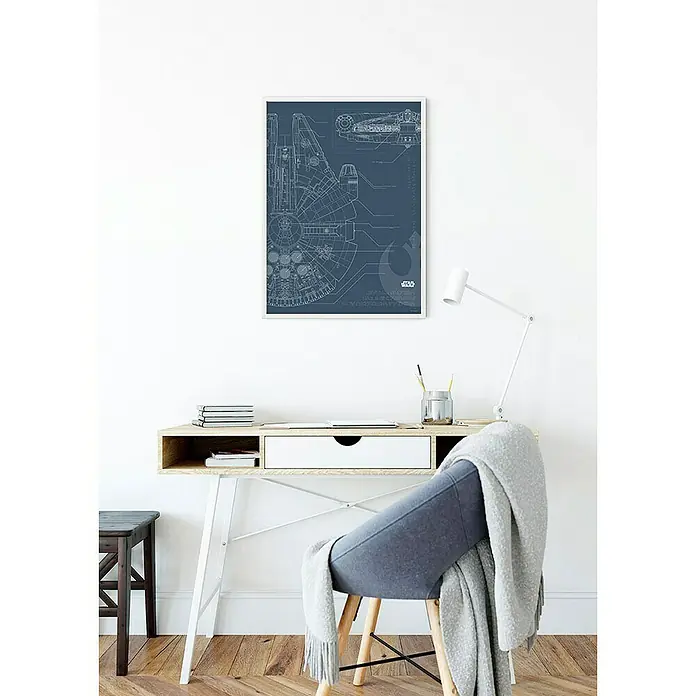 Komar Star Wars Poster Blueprint Falcon - Disney, B x H: 40 x 50 cm - Stimmungsaufnahme