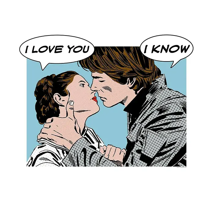 Komar Star Wars Poster Comic Quote Leia Han - Disney, B x H: 70 x 50 cm - Vorderansicht