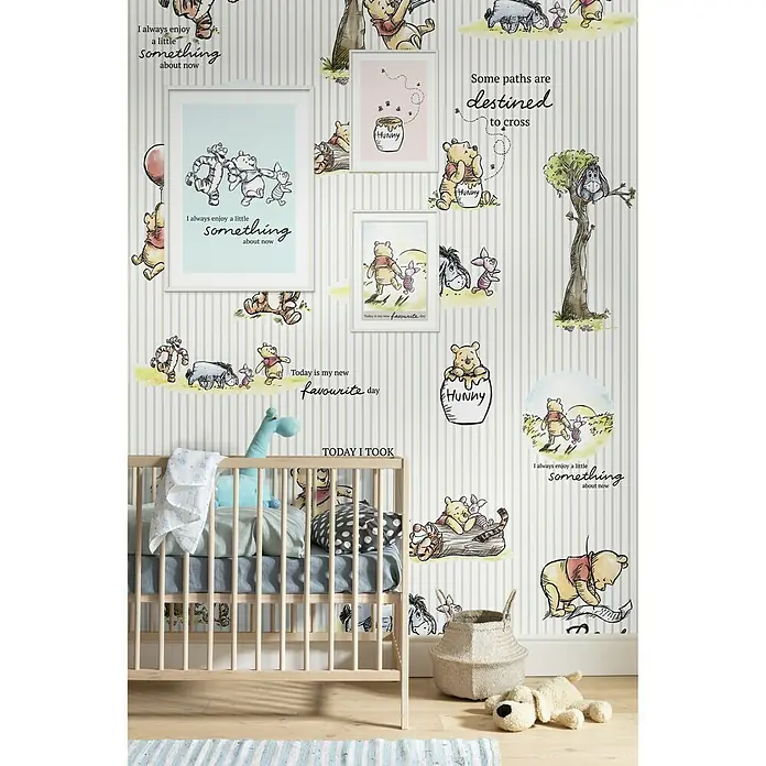 Komar Disney Edition 4 Fototapete Winnie Pooh Stripes - 4 -tlg., B x H: 200 x 280 cm, Vlies - Stimmungsaufnahme