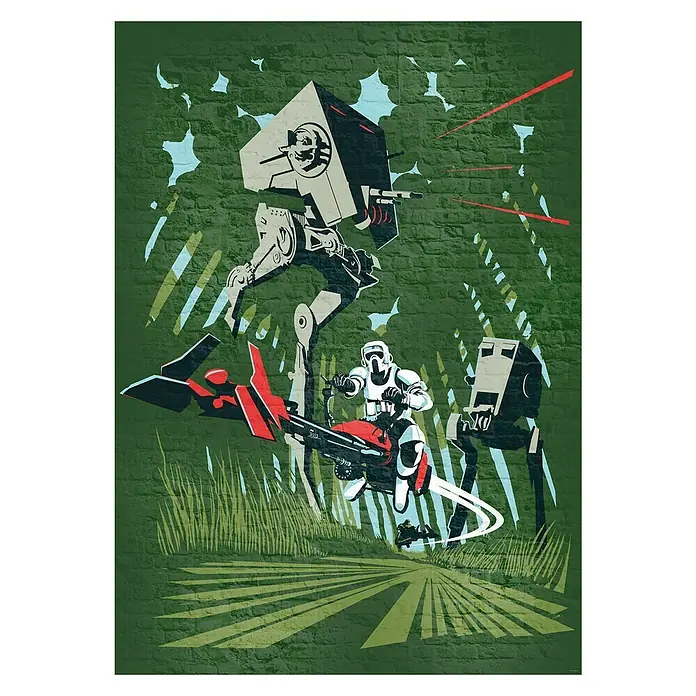 Komar Star Wars Fototapete Concrete Endor - 4 -tlg., B x H: 200 x 280 cm, Vlies - Vorderansicht