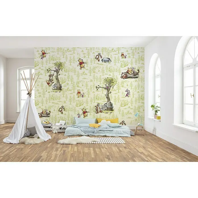 Komar Disney Edition 4 Fototapete Winnie Pooh Friends - 6 -tlg., B x H: 300 x 280 cm, Vlies - Stimmungsaufnahme