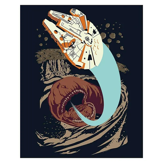 Komar Star Wars Poster Vector Asteroids Worm - Disney, B x H: 40 x 50 cm - Vorderansicht