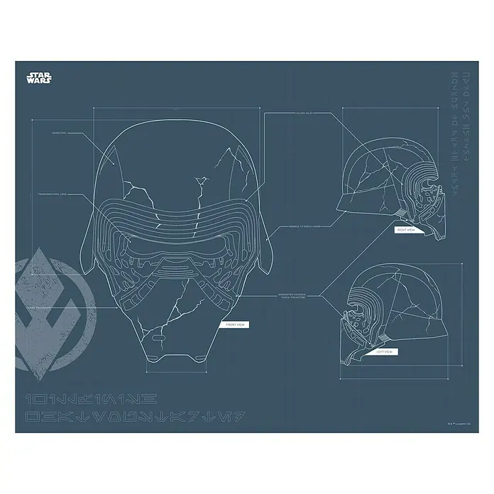 Komar Star Wars Poster EP9 Blueprint Kylo Helmet - Disney, B x H: 40 x 30 cm - Vorderansicht