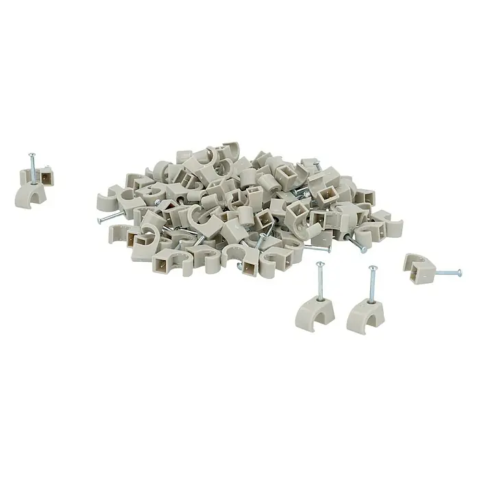 BAUHAUS Grapa para cable - 7 - 12 mm, 25 mm, 100 ud., Gris