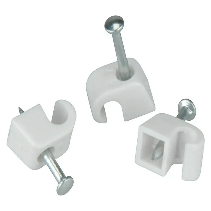BAUHAUS Grapa para cable - 4 - 7 mm, 18 mm, 100 ud., Blanco