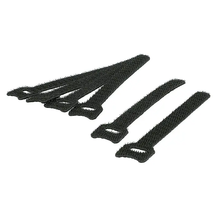Voltomat Cinta de velcro para cables - Negro, 22 x 1,2 x 135 mm, 6 uds.