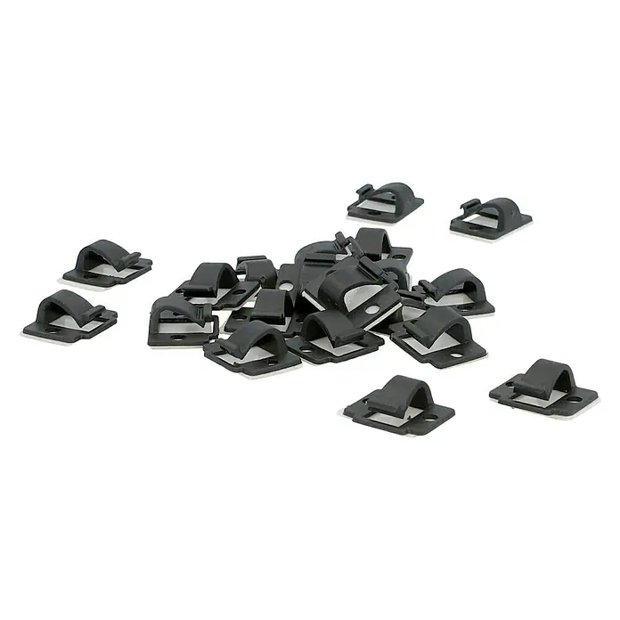 Voltomat Clip para cables - Negro, 14 x 20 mm, Plástico, 20 ud. - Vista angular