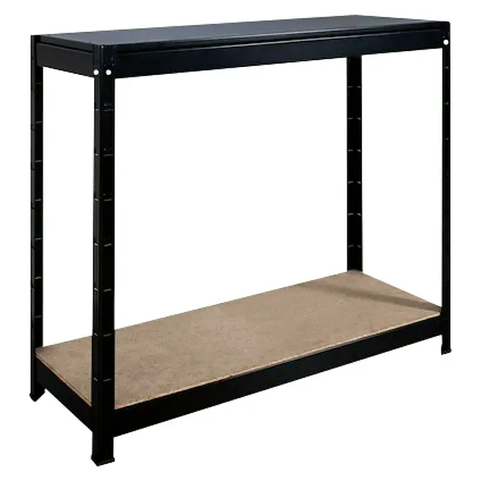 Metall-Schwerlastregal - L x B x H: 40 x 100 x 93 cm, Traglast: 100 kg/Boden, Anzahl Böden: 2 Stk., Graphitschwarz