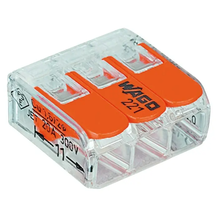 Wago Hebelklemme Compact - Anzahl Leiter: 3 Stk., 0,14 - 4 mm², 10 Stk.