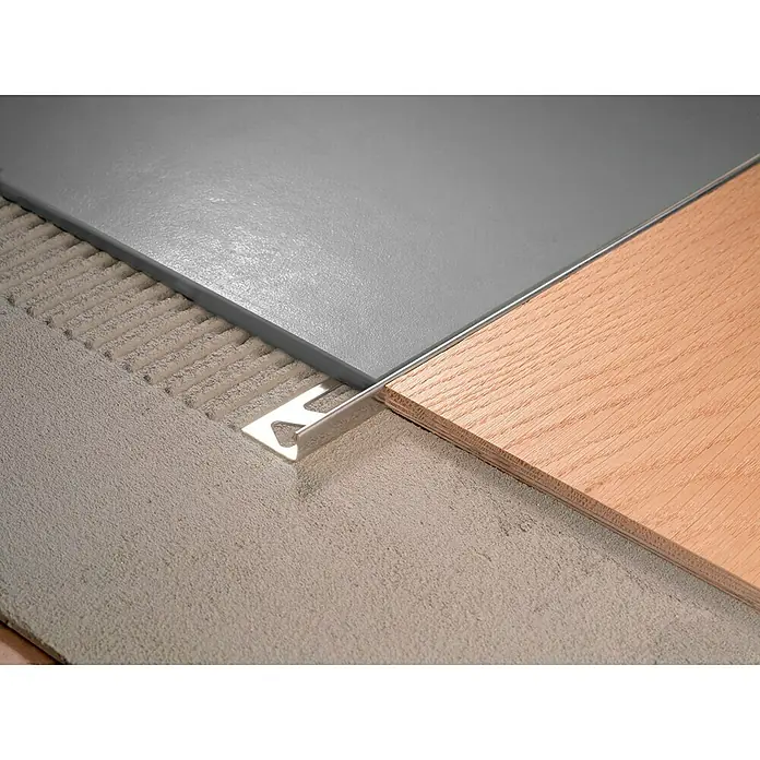 Fliesenprofil - Edelstahl, Silber, L x H: 2,7 m x 1 cm, Rostfrei