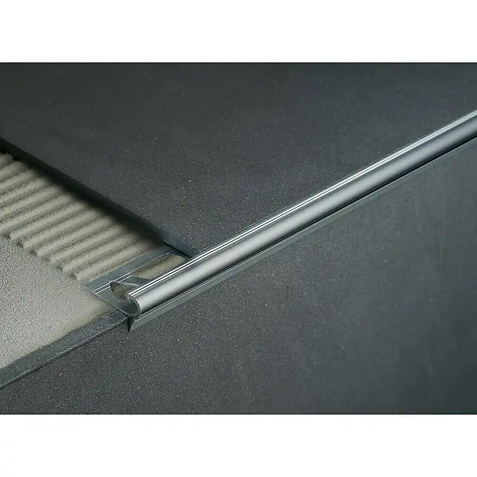 Treppenkantenprofil - Aluminium, Silber, L x H: 2,7 m x 0,8 cm
