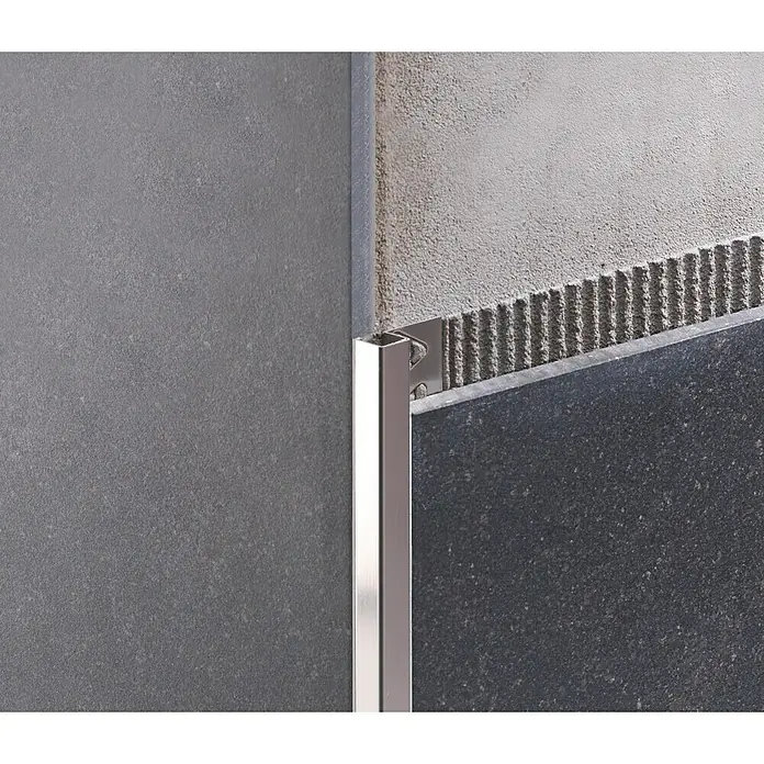 Quadroprofil - Edelstahl, Silber, L x H: 2,7 m x 1 cm