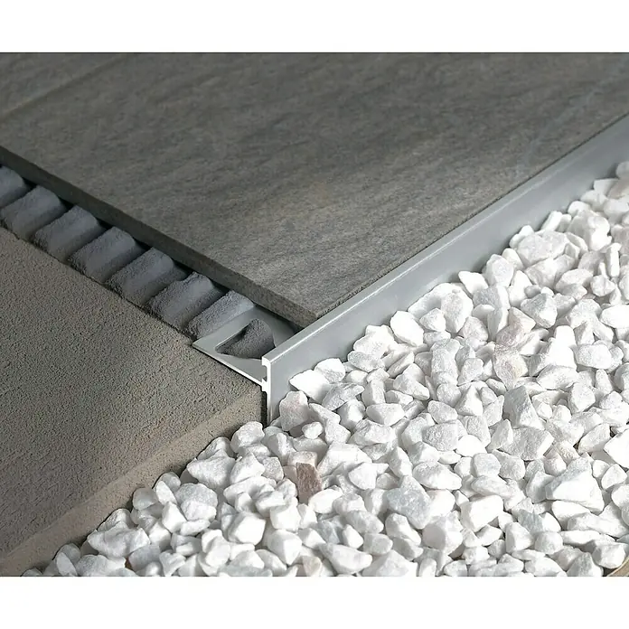 Treppenkantenprofil - Aluminium, Silber, L x H: 2,7 m x 1,25 cm
