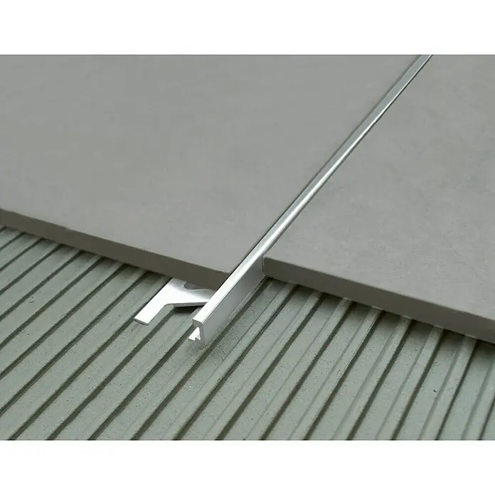 Fliesenprofil - Aluminium, Silber, L x H: 0,9 m x 1,5 cm