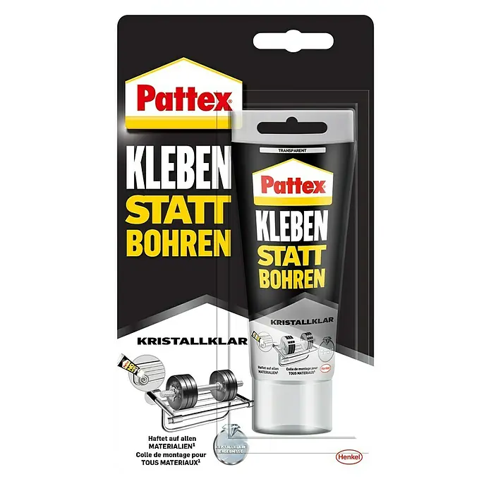 Pattex Montagekleber Kleben statt Bohren - 90 g, Tube, Lösemittelfrei - Vorderansicht