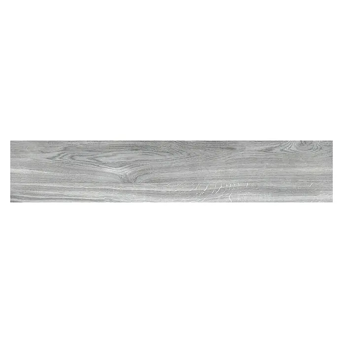 Pavimento porcelánico Selva - 22,5 x 119,5 cm, Gris, Rectificado, Estilo madera