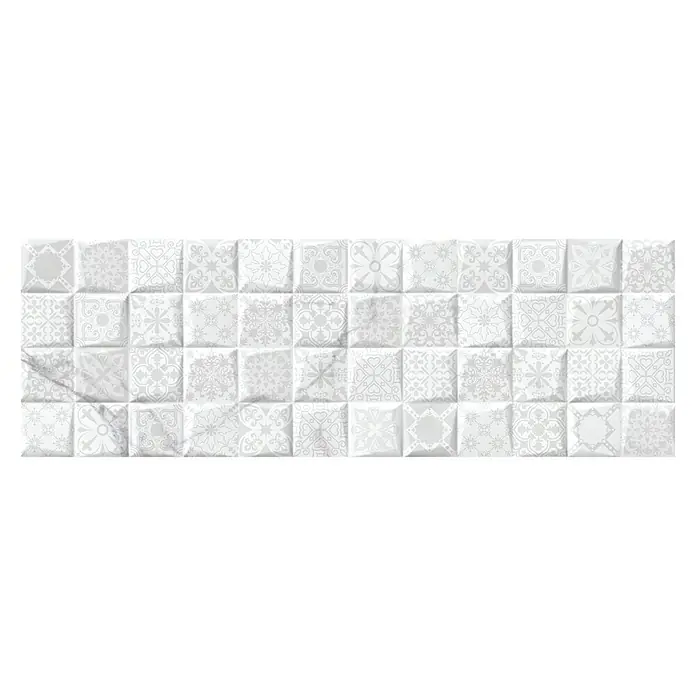 BHS Showroom Revestimiento cerámico Palatina Decor - 30 x 90 cm, Blanco Carrara, Rectificado, Brillante