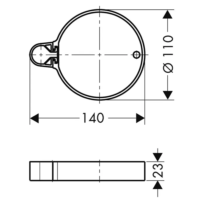 Hansgrohe Seifenschale Casetta C - Kunststoff, Chrom - Skizze