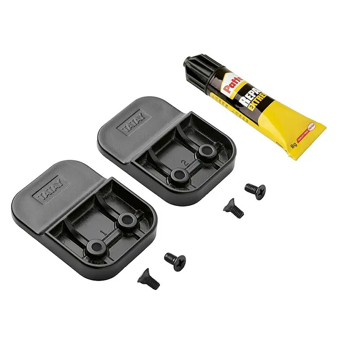 Tatay Onyx Kit de fijación Glue Fix - 2 pzs., Negro, Plástico (ABS), Apto para: Utensilios de baño