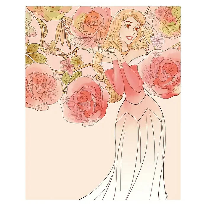Komar Disney Edition 4 Poster Sleeping Beauty Roses - Disney, B x H: 40 x 50 cm - Vorderansicht