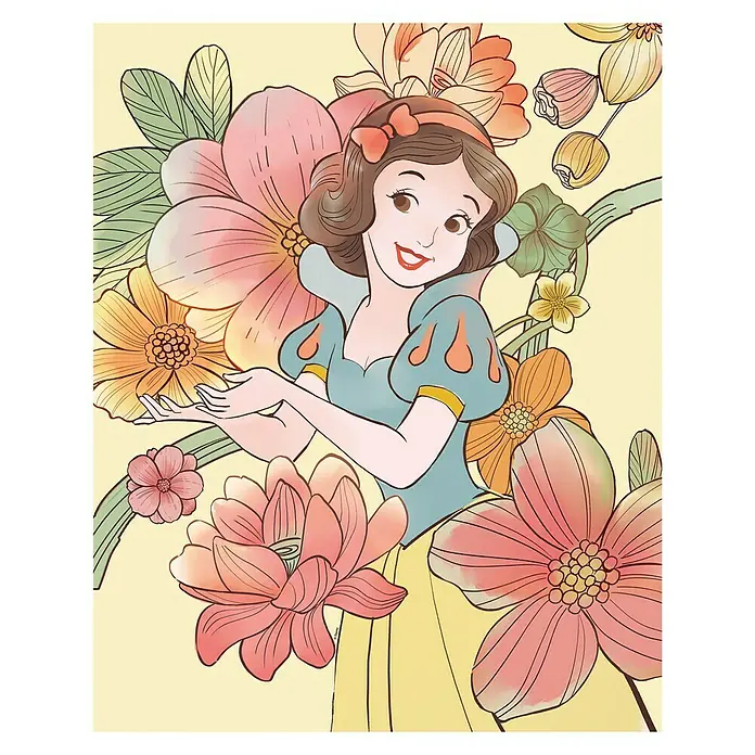 Komar Disney Edition 4 Poster Snow White Flowers - Disney, B x H: 50 x 70 cm - Vorderansicht