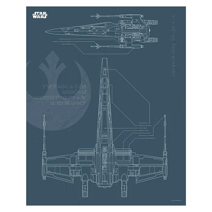 Komar Star Wars Poster Blueprint X-Wing - Disney, B x H: 30 x 40 cm - Vorderansicht