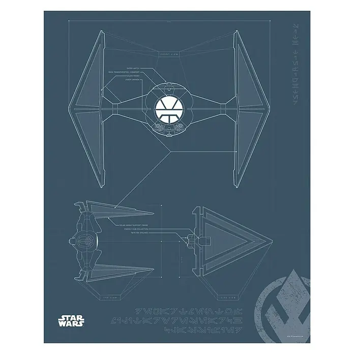 Komar Star Wars Poster Blueprint Sith TIE-Fighter - Disney, B x H: 40 x 50 cm - Vorderansicht