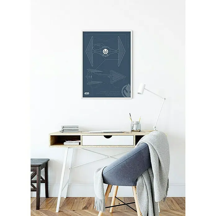 Komar Star Wars Poster Blueprint Sith TIE-Fighter - Disney, B x H: 50 x 70 cm - Stimmungsaufnahme
