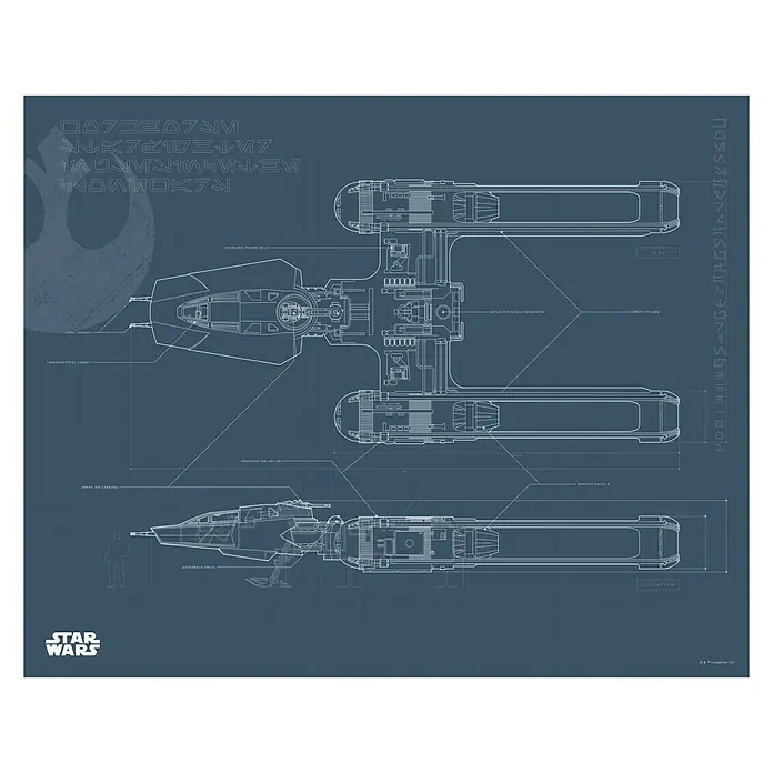 Komar Star Wars Poster EP9 Blueprint Y-Wing - Disney, B x H: 50 x 40 cm - Vorderansicht