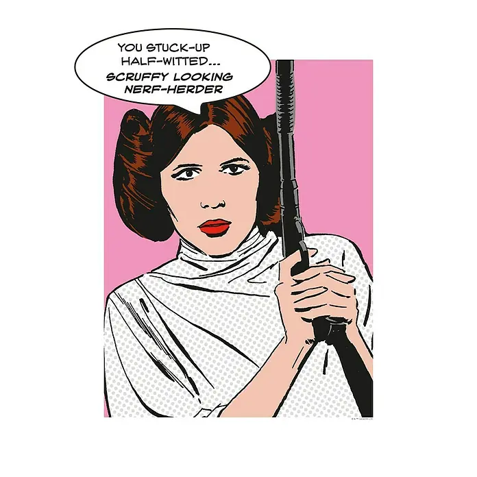 Komar Star Wars Poster Comic Quote Leia - Disney, B x H: 40 x 50 cm - Vorderansicht