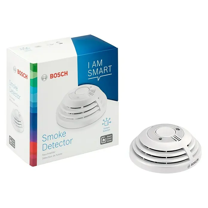 Bosch Smart Home Rauchwarnmelder - Smarte Steuerung: Bosch Smart Home App, Reichweite Funk: > 100 m (Freifeld)