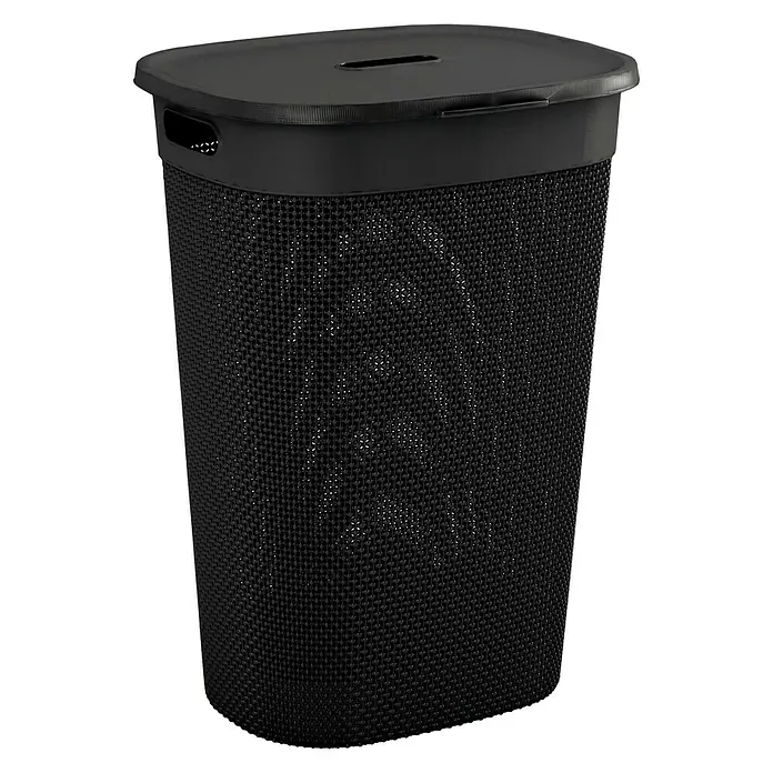 Wäschesammler Filo - L x B x H: 35 x 44 x 61 cm, Schwarz - Diagonale Ansicht