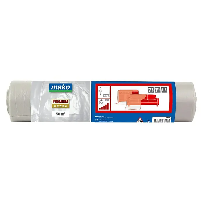 Mako Abdeckfolie - 25 x 2 m, Extra stark - Vorderansicht