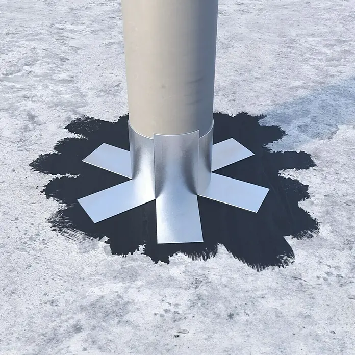 Bitumen- & Reparaturband - Blei, 10 m x 15 cm, Selbstklebend - Anwendungsbeispiel