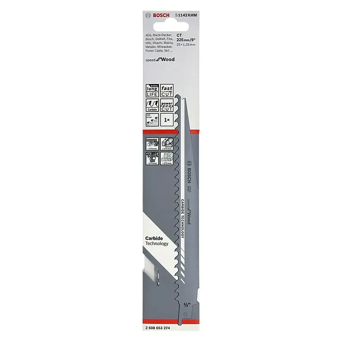 Bosch Reciprozaagblad - Hout, Tandafstand: 8 mm, 1 -delig - Vooraanzicht